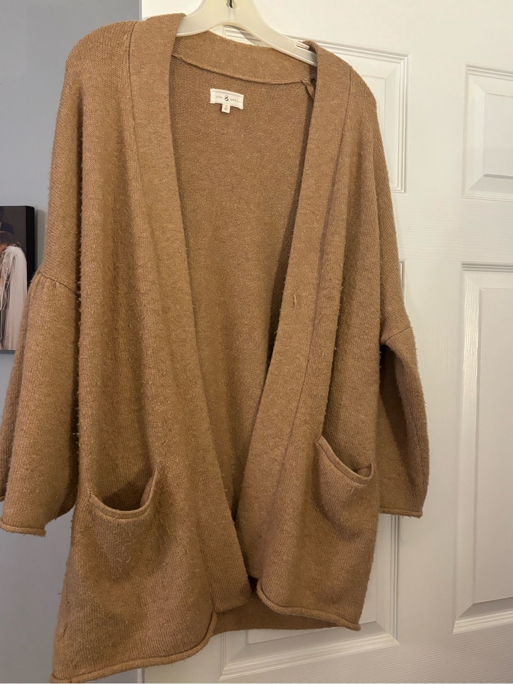 Lou & Grey Cozy Camel Open Cardigan with Pockets